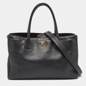 Pre Owned Chanel Black Caviar Leather Large Cerf Executive Tote