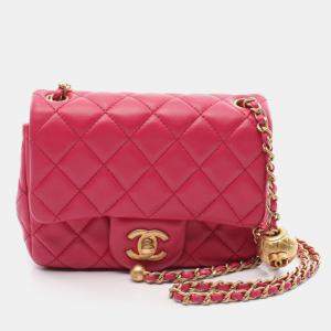 Chanel Lambskin Pink Matelasse Shoulder Bag