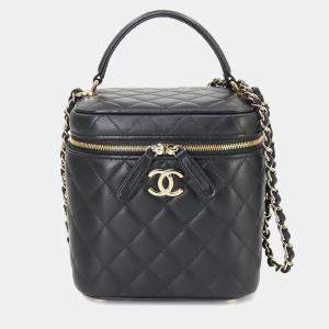 Chanel Leather Black Vanity Chain Shoulder Bag