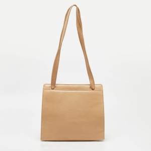 Chanel Beige Caviar Leather Vintage Tote