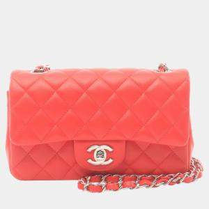 Chanel Red Lambskin Matelasse 20 Shoulder Bag