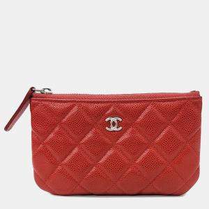 Chanel Red Leather pouch bag