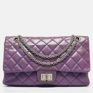Chanel Purple Quilted Leather Classic 227 Reissue 2.55 Flap Bag