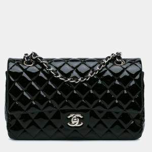 Chanel Black Medium Classic Patent Double Flap