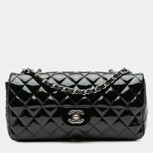 Chanel Black Classic Patent East West Single Flap