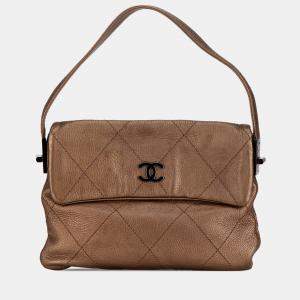 Chanel Brown CC Quilted Calfskin Mademoiselle Flap