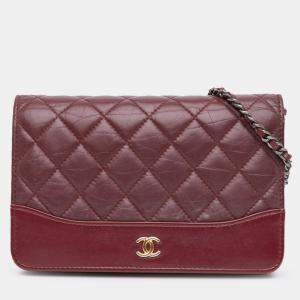 Chanel Quilted Aged Calfskin Gabrielle Wallet on Chain