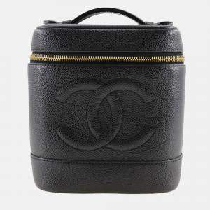 Chanel Black Caviar Vanity Pouch Handbag