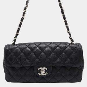 Chanel Black Caviar Leather Matelasse  Chain Shoulder Bag