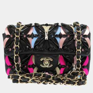 Chanel Multicolor  Leather Turnlock Single Flap Bag