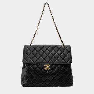 Pre Owned Chanel Black Caviar Leather CC Flap Shoulder Bag