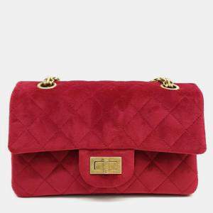 Chanel Red Velvet Vintage 2.55 New Mini 20 bag