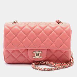 Chanel Pink Leather Chain Shoulder Bag