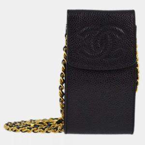 Pre Owned Chanel Black  Calfskin Chain CC Shoulder Bag