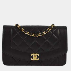 Chanel Black Lambskin Small Diana Shoulder  Bag