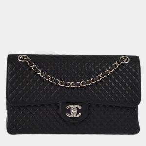 Chanel Black Lambskin Leather Medium Classic Single Flap Bag