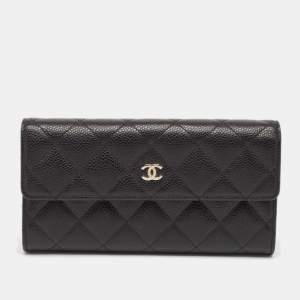 Chanel Black Caviar Leather Classic Continental Wallet