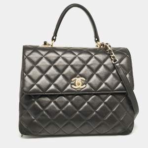 مملوكة مسبقًا Chanel Black Quilted Leather Large Trendy CC Top Handle Bag