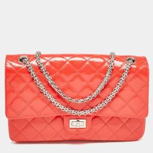 Chanel Orange Quilted Patent Leather 226 Reissue 2.55 Flap Bag