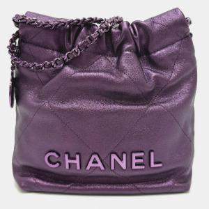 Chanel Purple Chanel 22 Leather Shoulder Bag