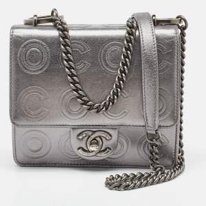 Chanel Metallic Coco Embossed Leather Mini Square Flap Bag