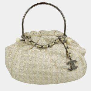 Chanel Cream Tweed Boucle Knitting Bag