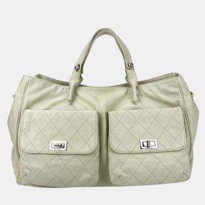 Chanel White Pocket In The City Tote