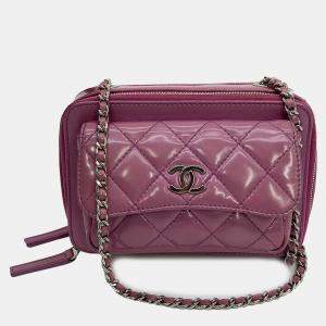 Chanel Purple Patent Pocket Box Camera Case