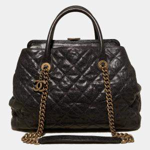Chanel Glazed Caviar Large Frame Tote Bag