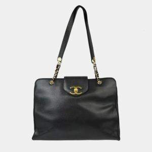 Chanel Black Leather Supermodel Shoulder Bag