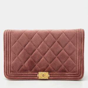Chanel Pink Velvet Boy WOC Mini Crossbody Bag