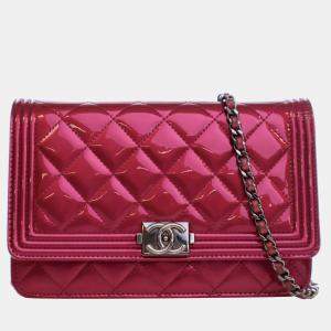 Chanel Boy Wallet On Chain (WOC) Purple Patent