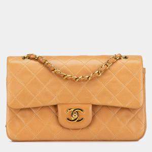Chanel Brown Lambskin Small Classic Double Flap Bag
