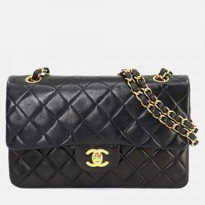 Chanel Matelasse 23 Chain Shoulder Bag Leather Black