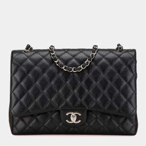 Chanel Black Caviar Maxi Classic Double Flap Bag