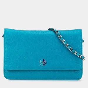 Chanel Blue Caviar Bicolor CC Wallet On Chain