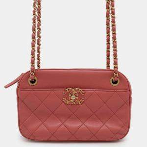 Chanel Pink Lambskin Leather Camera Shoulder Bag