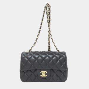 Chanel Black Lambskin Leather Shoulder Bag