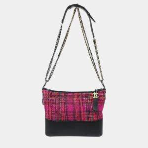 Chanel Pink Tweed Calfskin Medium Gabrielle Shoulder Bag