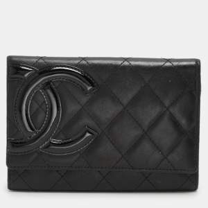 Chanel Black Quilted Leather Cambon Ligne Wallet
