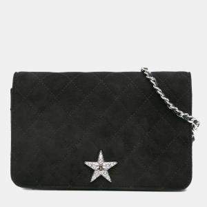 Chanel Black Suede Cocostellar Wallet on Chain