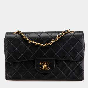 Chanel Black Lambskin Small Classic Double Flap Bag