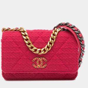 Chanel Pink Tweed 19 Wallet On Chain