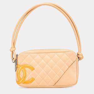 Chanel Brown Lambskin Cambon Ligne Pochette