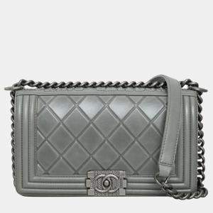 Chanel Grey Paris-Salzburg Medium Boy Bag