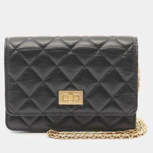 Pre Owned Chanel Black Leather 2.55 Chain Shoulder Bag