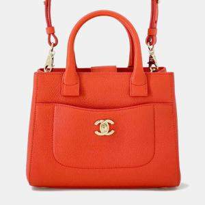 Chanel Red Leather Small Neo Executive Tote Bag