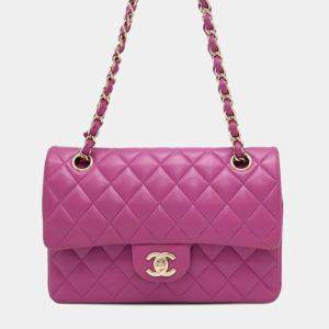 Chanel Purple Small Classic Lambskin Double Flap Bag