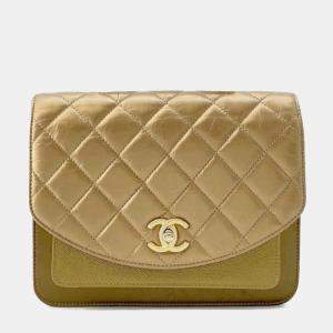 Chanel Gold Mini Metallic Calfskin and Caviar Bag