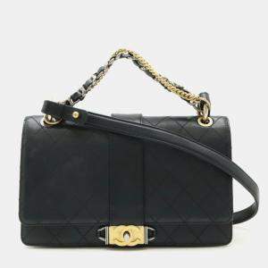 Chanel Black Leather Favorite Chain Shoulder Bag